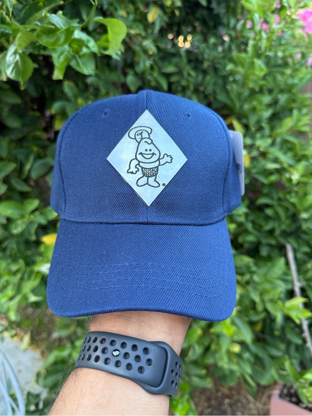Navy Baseball Cap with Cartoon Diamond Logo